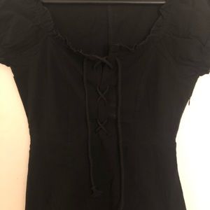 Nasty Gal black lace-up dress